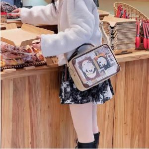 Vintage Solid Ita Bag Women PU Leather Square Crossbody Tote | Y2K Multi-Pocket Shoulder Handbag