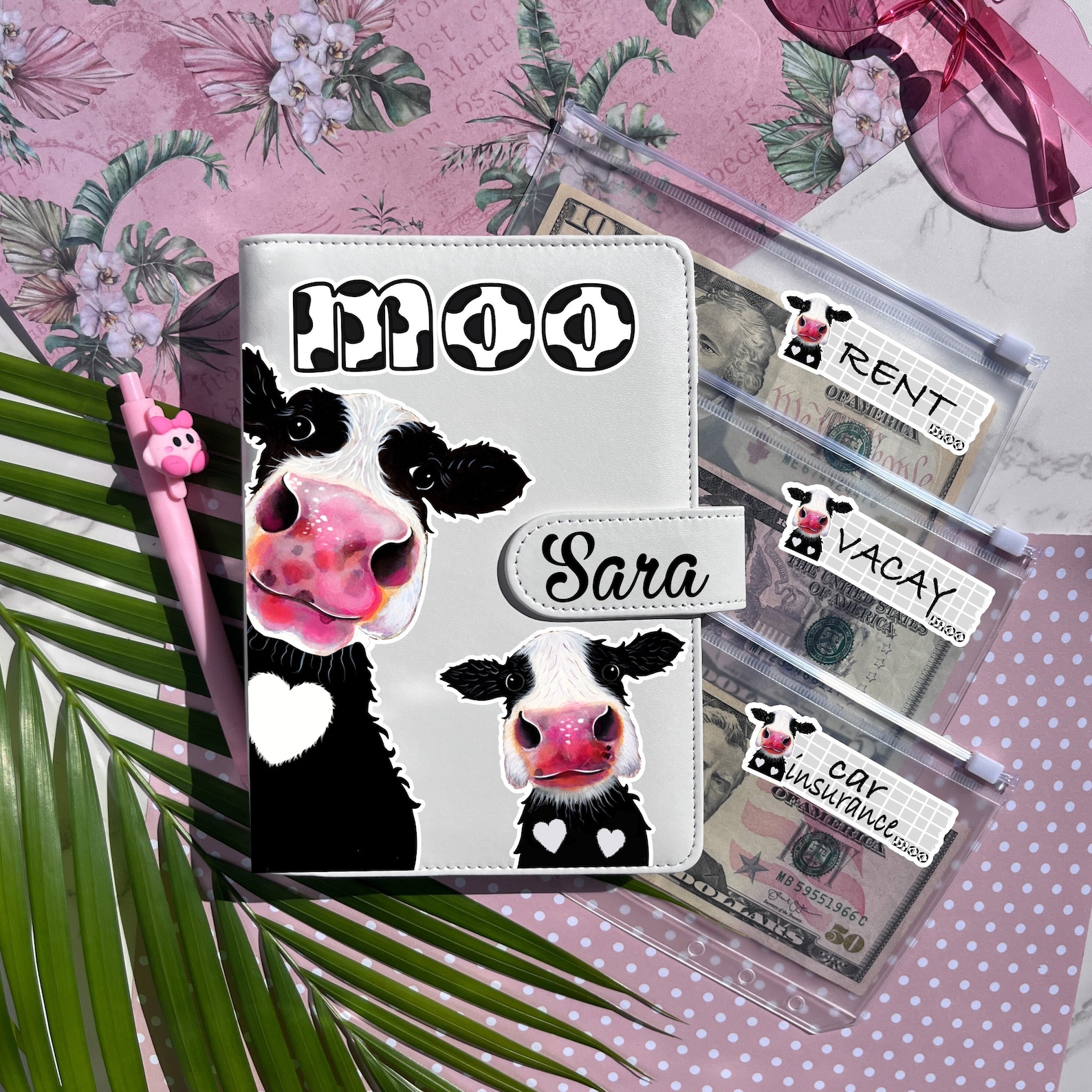 Western Cow Moo BUDGET BINDER, Personalized Images Monthly Budget Planner, Cash Envelopes, A6 Budget Wallet, Budget Book