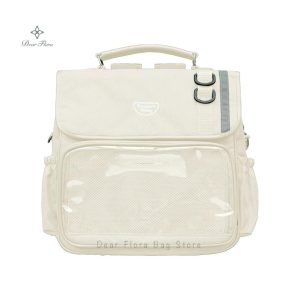 Women’s Kawaii Ita Backpack | Large Capacity Transparent Display Bag | Oxford Cloth DIY Badge Crossbody Tote