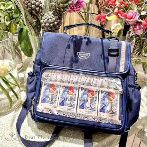 Women’s Kawaii Ita Backpack | Large Capacity Transparent Display Bag | Oxford Cloth DIY Badge Crossbody Tote