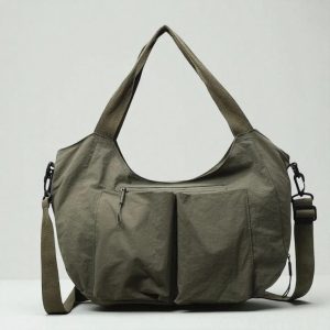 Women’s Nylon Crossbody Tote: Large Casual Single Shoulder Handbag