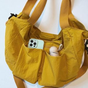 Women’s Nylon Crossbody Tote: Large Casual Single Shoulder Handbag