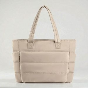 Women’s Padded Tote: Large Capacity Puffer Lightweight Handbag