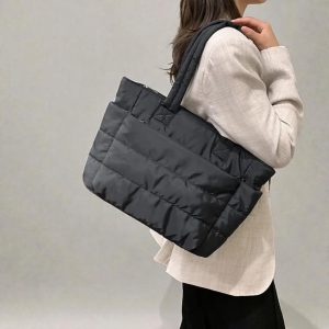 Women’s Padded Tote: Large Capacity Puffer Lightweight Handbag