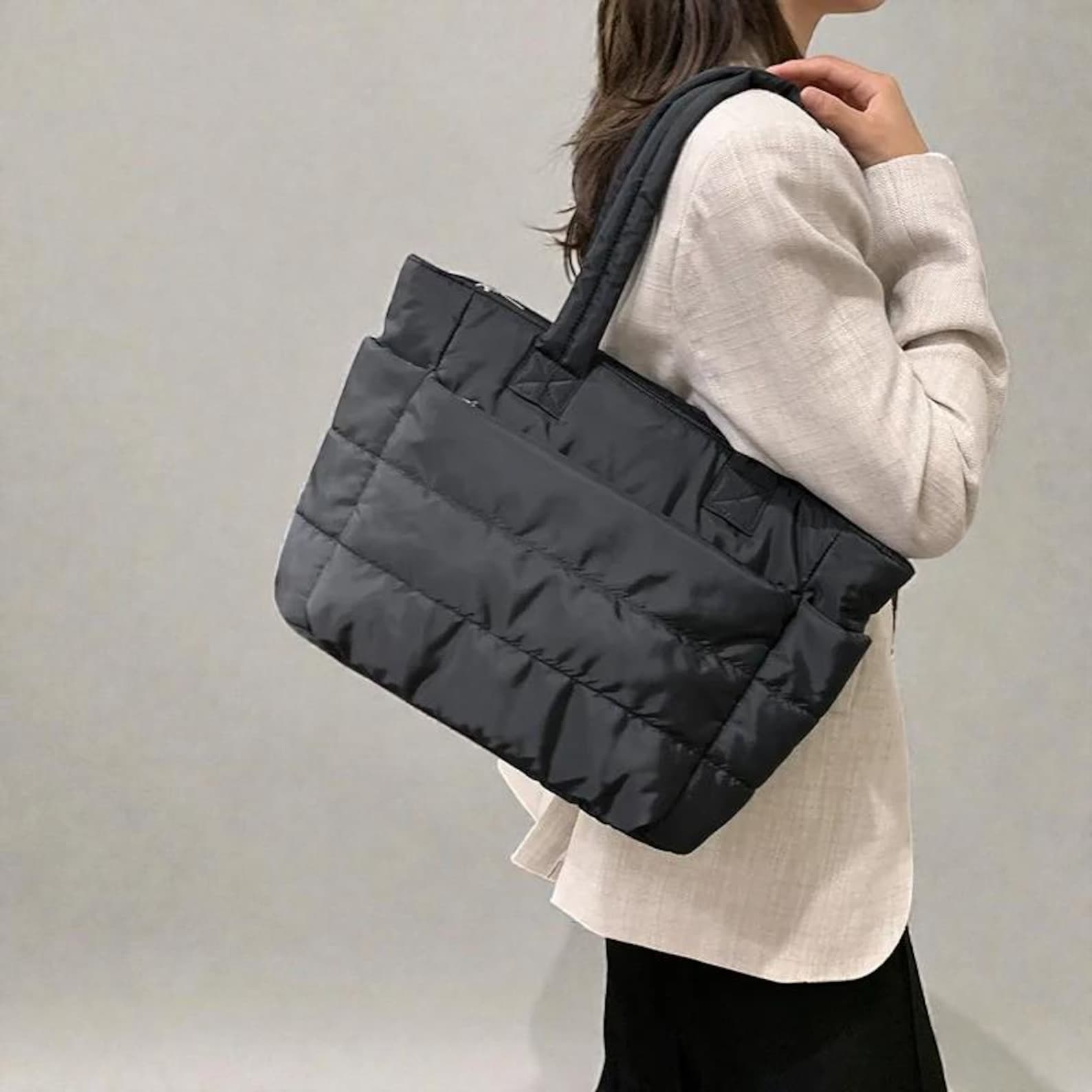 Women’s Padded Tote: Large Capacity Puffer Lightweight Handbag