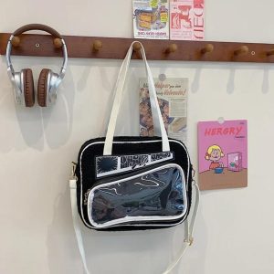 Y2K Anime Ita Tote Bag – Fluffy Polyester Crossbody Bag