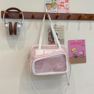 Y2K Anime Ita Tote Bag – Fluffy Polyester Crossbody Bag