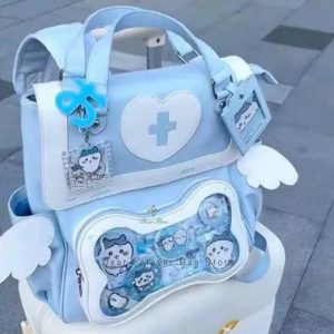 Y2K Clear Ita Backpack Kawaii Lolita Transparent Doll Display Bag