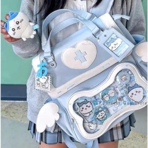 Y2K Clear Ita Backpack Kawaii Lolita Transparent Doll Display Bag