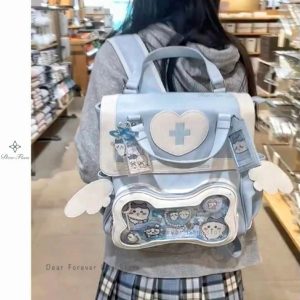 Y2K Clear Ita Backpack Kawaii Lolita Transparent Doll Display Bag