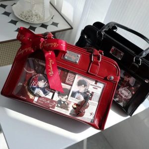 Y2K Designer Ita Bag Women | PU Crossbody Shoulder Bag JK Uniform Style Anime Badge Display Handbag