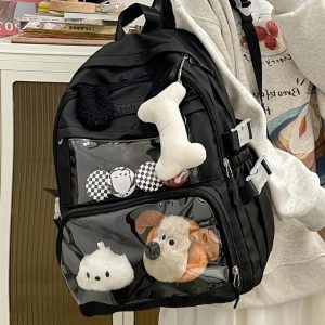 Y2K Ita Backpack: Transparent Display, Kawaii School Bag