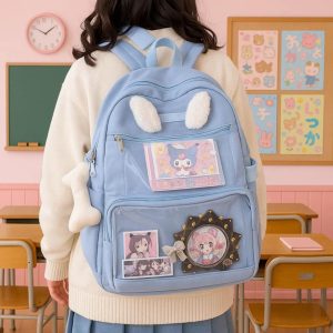 Y2K Ita Backpack: Transparent Display, Kawaii School Bag