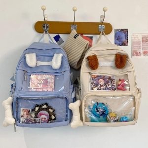 Y2K Ita Backpack: Transparent Display, Kawaii School Bag