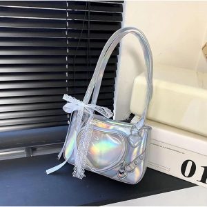 Y2K Ita Bag – Kawaii Heart Shoulder Crossbody with Lace