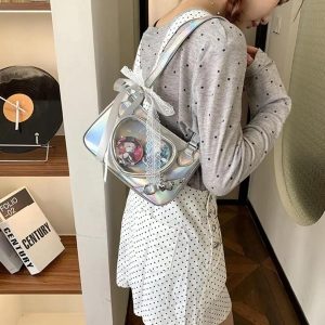 Y2K Ita Bag – Kawaii Heart Shoulder Crossbody with Lace
