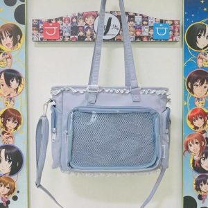 Y2K Ita Bag – Kawaii Lace Tote with Transparent Display