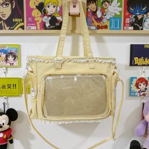 Y2K Ita Bag – Kawaii Lace Tote with Transparent Display