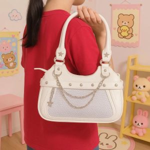 Y2K Ita Bag – PU Leather Crossbody with Display Pocket