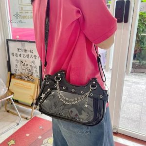 Y2K Ita Bag – PU Leather Crossbody with Display Pocket