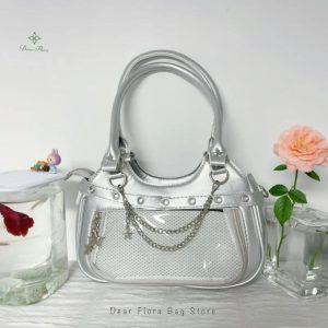 Y2K Ita Bag – PU Leather Crossbody with Display Pocket