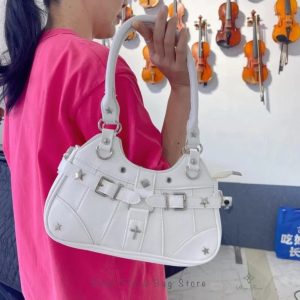 Y2K Ita Bag – PU Leather Crossbody with Display Pocket