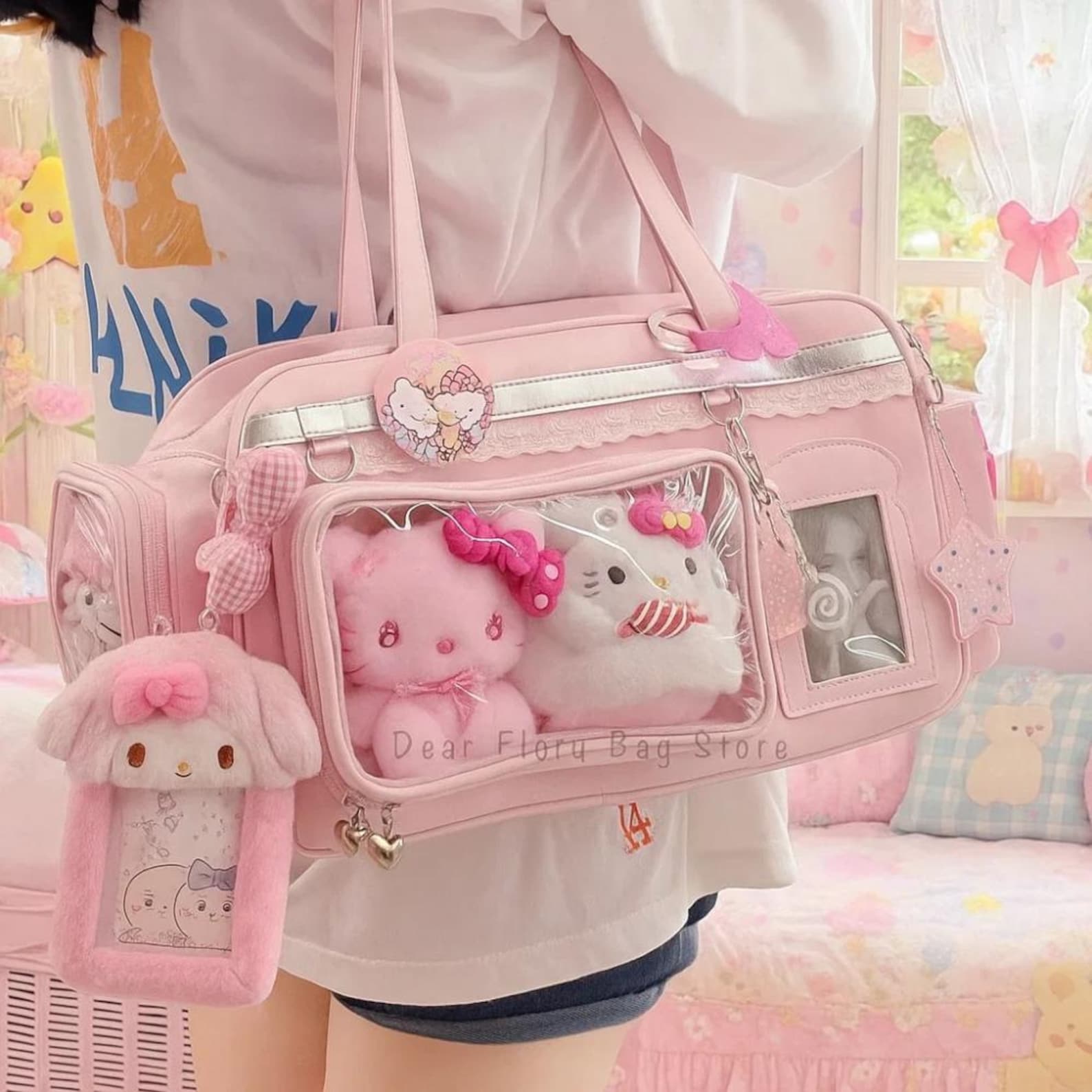 Y2K Ita Bag | PU Leather Display Backpack, Crossbody