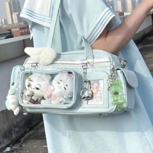 Y2K Ita Bag | PU Leather Display Backpack, Crossbody
