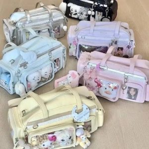 Y2K Ita Bag | PU Leather Display Backpack, Crossbody