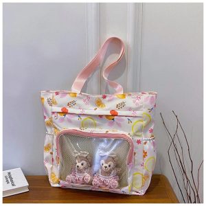 Y2K Ita Bag – Sweet Girl Nylon Tote with Display Window