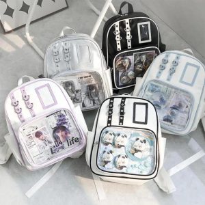 Y2K Kawaii Ita Backpack • Transparent Display Rucksack