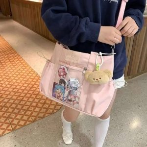 Y2K Large Ita Tote Bag – Kawaii Transparent Crossbody Shoulder Handbag for Women