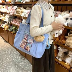 Y2K Large Ita Tote Bag – Kawaii Transparent Crossbody Shoulder Handbag for Women