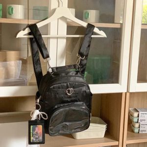 Y2K Lolita Ita Backpack – Satin Beaded Bow Bag | JK Uniform Shoulder Bag | Cute DIY Anime Badge Display Crossbody Bag for Women