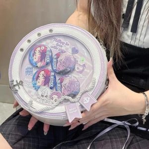 Y2K Nautical Ita Bag | Round Transparent Backpack Crossbody | Kawaii Cute Shoulder Bag for Women | DIY Pin Display Harajuku