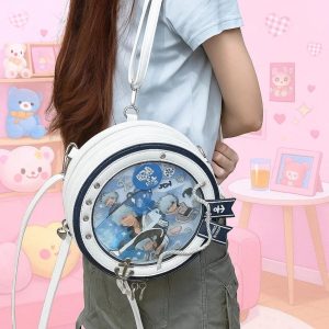 Y2K Nautical Ita Bag | Round Transparent Backpack Crossbody | Kawaii Cute Shoulder Bag for Women | DIY Pin Display Harajuku