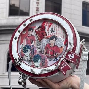 Y2K Nautical Ita Bag | Round Transparent Backpack Crossbody | Kawaii Cute Shoulder Bag for Women | DIY Pin Display Harajuku