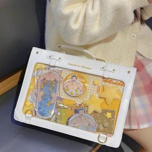 Y2K Preppy Ita Backpack • Large Transparent Display Bag • Cute Lolita Crossbody & Shoulder Bag for Girls