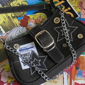 Y2K Star Denim Shoulder Bag Vintage Chain Underarm Purse
