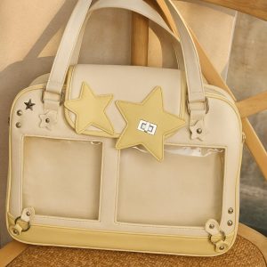 Y2K Star Ita Bag: Kawaii Clear Pocket Shoulder Bag