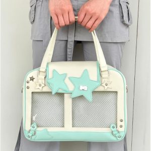 Y2K Star Ita Bag: Kawaii Clear Pocket Shoulder Bag