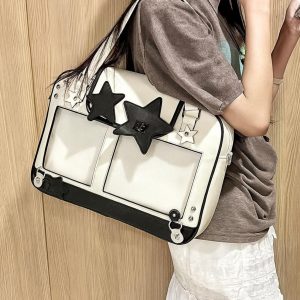 Y2K Star Ita Bag: Kawaii Clear Pocket Shoulder Bag