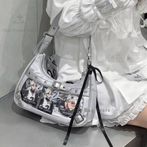 Y2K Sweet Ita Shoulder Bag – Cute Lolita Transparent Pocket Handbag | Kawaii Underarm Crossbody PU Purse for Women