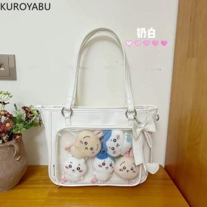 Y2K Transparent Shoulder Bag – Large Capacity PU Crossbody Tote Messenger Handbag for Women