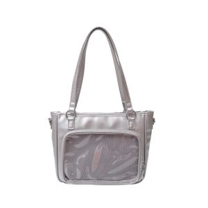 Y2K Transparent Shoulder Bag – Large Capacity PU Crossbody Tote Messenger Handbag for Women