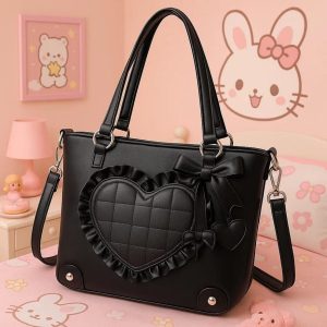 Y2K Transparent Shoulder Bag – Large Capacity PU Crossbody Tote Messenger Handbag for Women