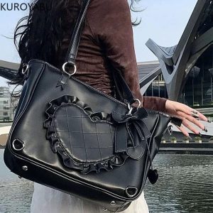 Y2K Transparent Shoulder Bag – Large Capacity PU Crossbody Tote Messenger Handbag for Women