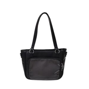 Y2K Transparent Shoulder Bag – Large Capacity PU Crossbody Tote Messenger Handbag for Women