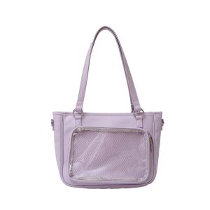 Y2K Transparent Shoulder Bag – Large Capacity PU Crossbody Tote Messenger Handbag for Women