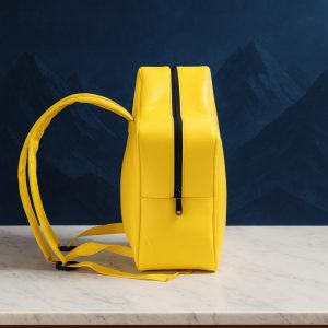 Yellow Star Ita Bag – PU Leather Backpack, Y2K Shoulder Bag